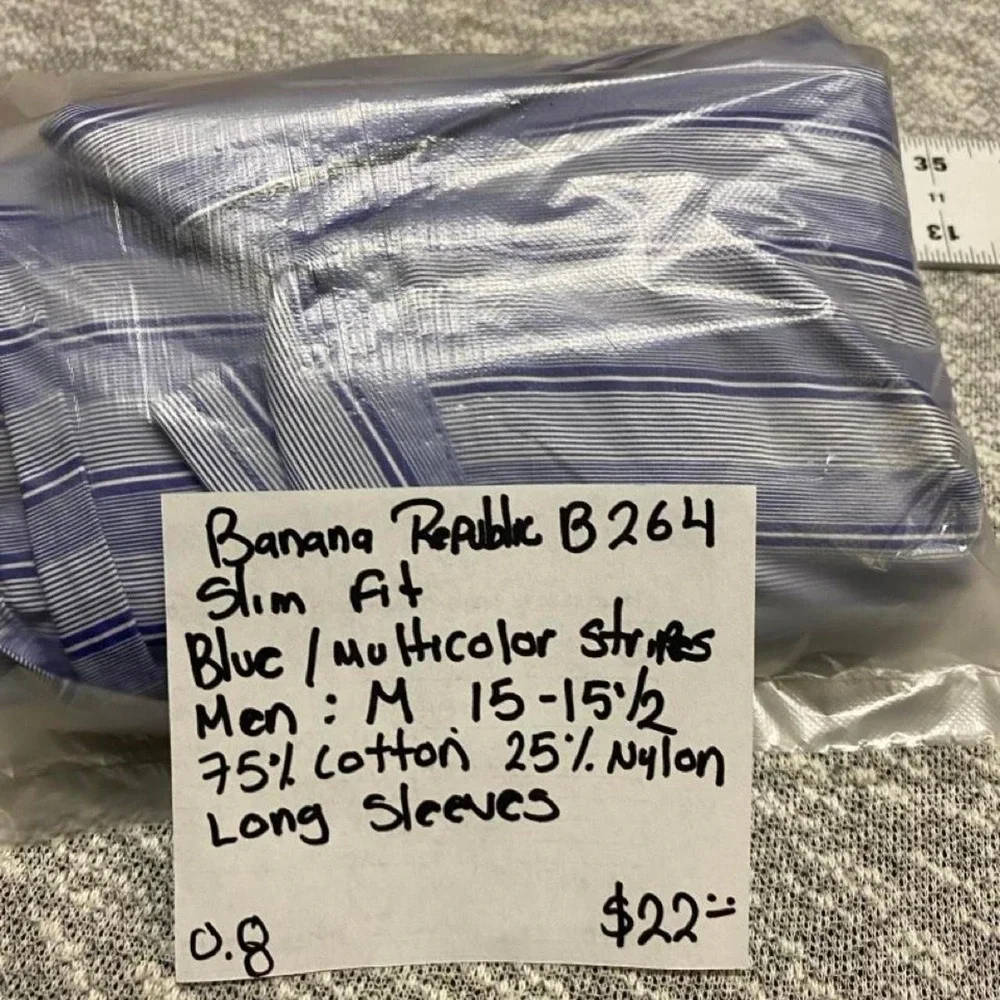 Banana Republic Blue Striped Long Sleeve Button Down Shirt men M. SKU-B264
